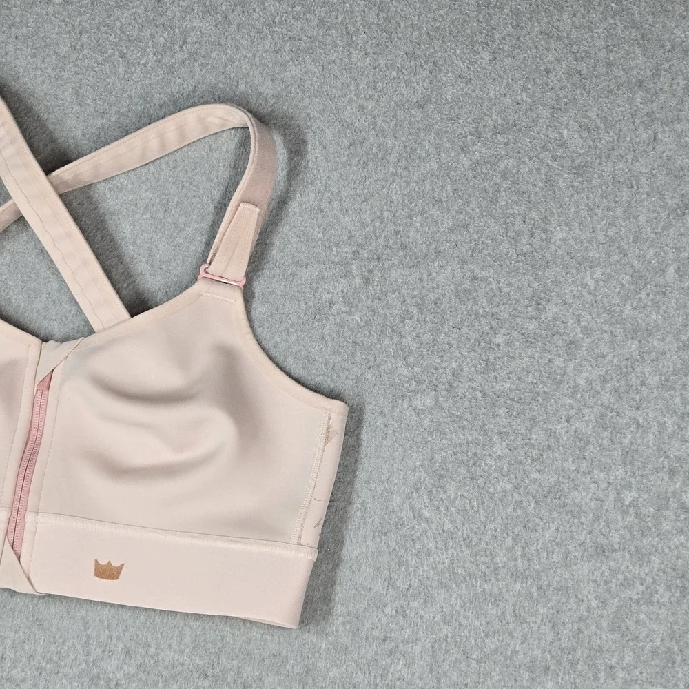 Shefit Women Sports Bra LUXE Pink Front Closure Wireless Adjustable Strap